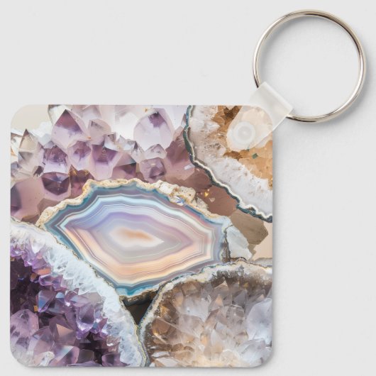 Modern Geode Crystal | Crystal Keychain Schlüsselanhänger (Rückseite)