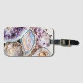 Modern Geode Crystal  | Crystal Luggage Tag Gepäckanhänger (Vorderseite (Horizontal))
