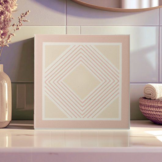 Modern Geometric Abstract Pat#11 Rose Gold ID1192 Fliese