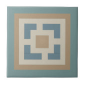 Modern Geometric Abstract Pat#11 Teal ID1192 Fliese (Vorderseite)