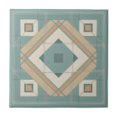 Modern Geometric Abstract Pat#15 Teal ID1192 Fliese (Vorderseite)