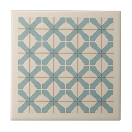 Modern Geometric Abstract Pat#16 Teal ID1192 Fliese (Vorderseite)