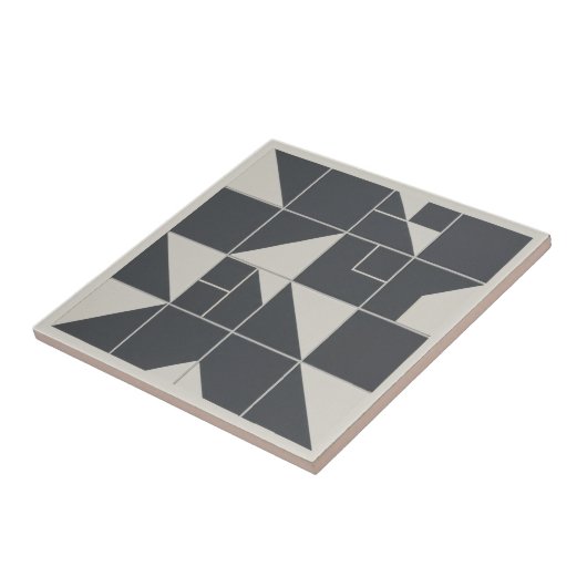 Modern Geometric Abstract Pat#1 Black ID1192 Fliese (Seite)