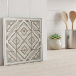 Modern Geometric Abstract Pat#20 Greige ID1192 Fliese