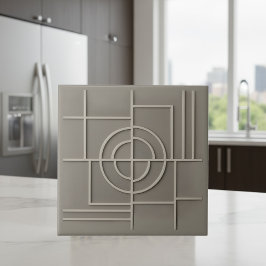 Modern Geometric Abstract Pat#29 Warm Gray ID1192 Fliese