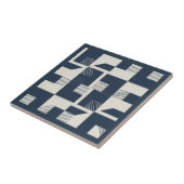 Modern Geometric Abstract Pat#3 Navy ID1192 Fliese (Seite)