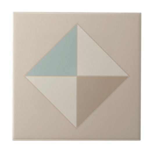 Modern Geometric Abstract Pat#4 Teal ID1192 Fliese (Vorderseite)