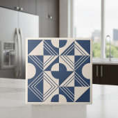 Modern Geometric Abstract Pat#5 Navy ID1192 Fliese
