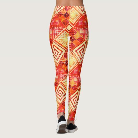 Modern Geometric Abstract Pattern  Leggings (Rückseite)