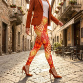 Modern Geometric Abstract Pattern  Leggings