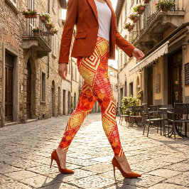 Modern Geometric Abstract Pattern  Leggings