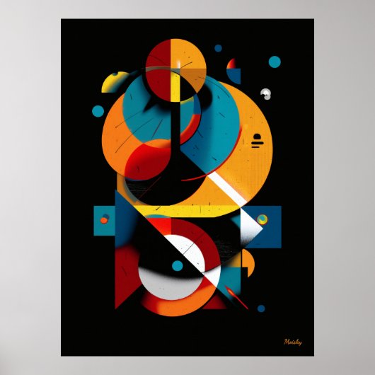 Modern Geometric Abstraction – Bauhaus Orbit Poster (Vorne)