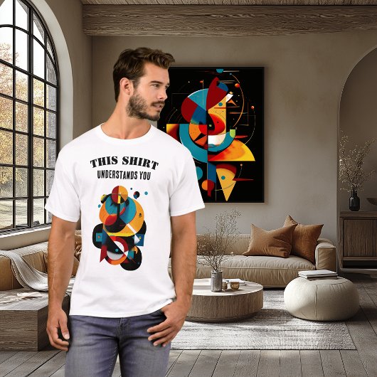 Modern Geometric Art – Abstract Intelligent Humor T-Shirt