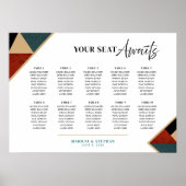 Modern Geometric Art Deco Wedding Seating Chart  Poster (Vorne)
