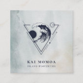 Modern Geometric Beach Wave Logo Quadratische Visitenkarte (Vorderseite)
