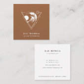 Modern Geometric Beach Wave Logo Quadratische Visitenkarte (Vorne/Hinten)