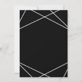 Modern Geometric Black and White Wedding Einladung (Rückseite)