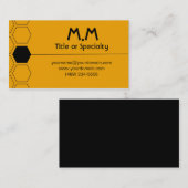 Modern geometric black and yellow visitenkarte (Vorne/Hinten)