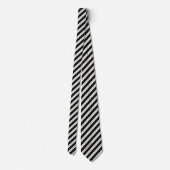 Modern Geometric Black & White Stripe  Krawatte (Rückseite)