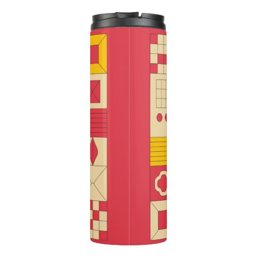 Modern Geometric Blocks Pattern Design Thermosbecher (Rückseite)