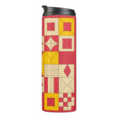Modern Geometric Blocks Pattern Design Thermosbecher (Nach rechts gedreht)