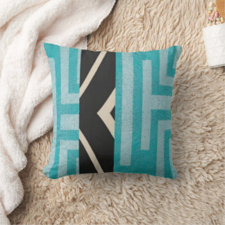 Modern Geometric (blue + black) 2-sided Kissen