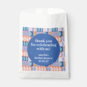 Modern Geometric Blue Custom Bridal Shower Thank Geschenktütchen (Vorderseite)