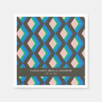 Modern Geometric Blue Green Custom Brautparty