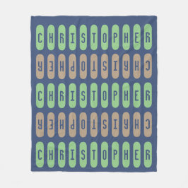 Modern Geometric Blue Green Latte Individuelle Nam Fleecedecke