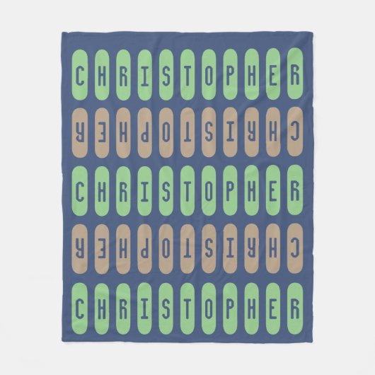 Modern Geometric Blue Green Latte Individuelle Nam Fleecedecke (Vorderseite)