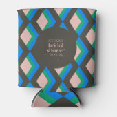 Modern Geometric Brawn Blue Green Brautparty Dosenkühler (Vorderseite)