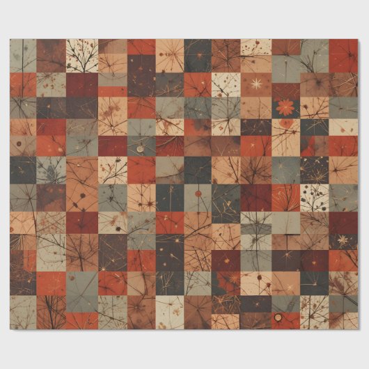 Modern Geometric Christmas Grid Seamless Pattern Geschenkpapier (Flach)