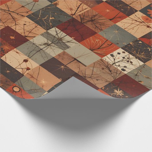 Modern Geometric Christmas Grid Seamless Pattern Geschenkpapier (Ecke)