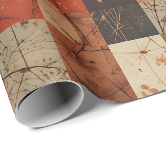 Modern Geometric Christmas Grid Seamless Pattern Geschenkpapier (Rolleneckpunkt)