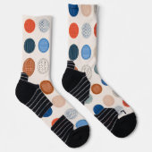 Modern Geometric Coin Pattern Socks Socken (Rechts)