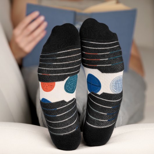 Modern Geometric Coin Pattern Socks Socken (Unterseite)