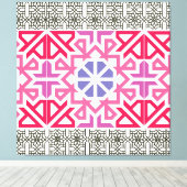 Modern Geometric colorful Boho Pattern Leinwanddruck (Insitu (Holzboden))