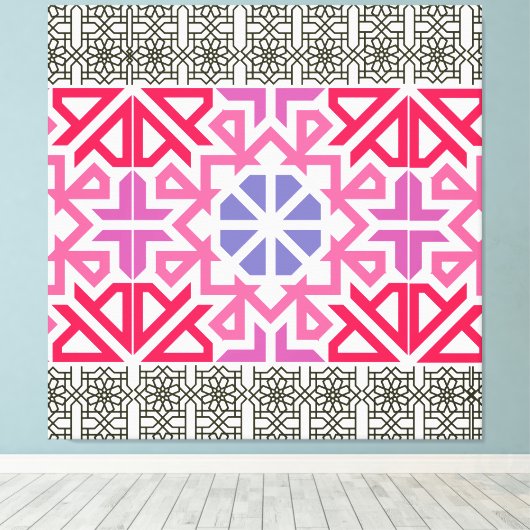 Modern Geometric colorful Boho Pattern Leinwanddruck (Insitu (Holzboden))