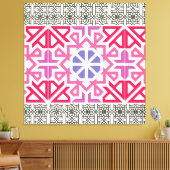 Modern Geometric colorful Boho Pattern Leinwanddruck (Insitu (Wohnzimmer))