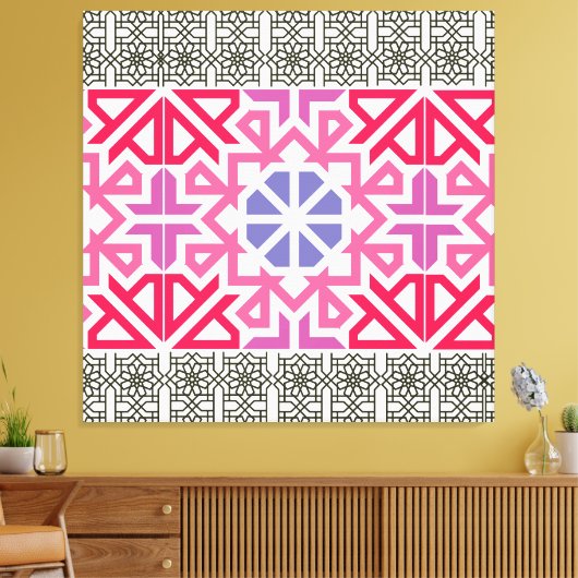 Modern Geometric colorful Boho Pattern Leinwanddruck (Insitu (Wohnzimmer))