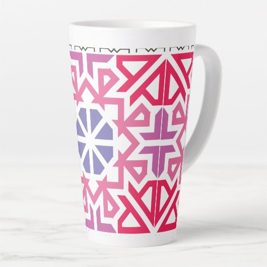 Modern Geometric colorful Boho Pattern Milchtasse (Rechte Ecke)