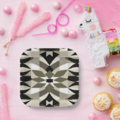 Modern Geometric Decorative Plate | Neutral Earth  Pappteller (Party)