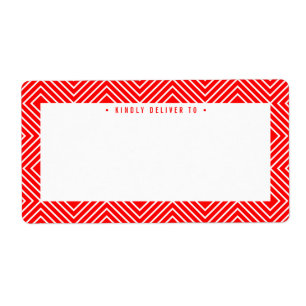 MODERN GEOMETRIC Diamantenmuster trendig fett rot