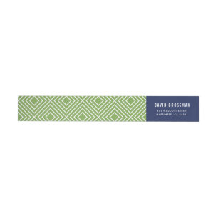 MODERN GEOMETRIC Diamantenmuster trendy Marine grü