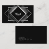 Modern Geometric Diamond Black and White Visitenkarte (Vorne/Hinten)