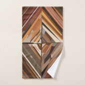 Modern Geometric Diamond Holzmuster Badhandtuch Set (Handtuch)