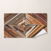 Modern Geometric Diamond Holzmuster Badhandtuch Set (Handtuch)