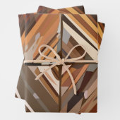 Modern Geometric Diamond Holzmuster Geschenkpapier Set (Beispiel)