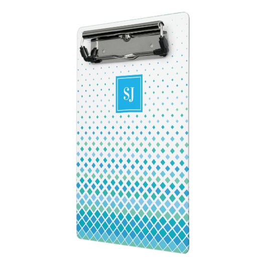 Modern Geometric Diamond Monogram Mini-Zwischenabl Mini Klemmbrett (Gewinkelt2)