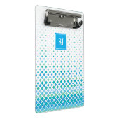 Modern Geometric Diamond Monogram Mini-Zwischenabl Mini Klemmbrett (Schrägansicht)